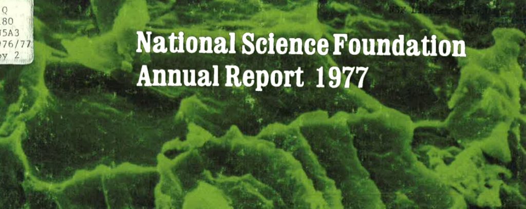 National Science Foundation Annual Report cover 1977
